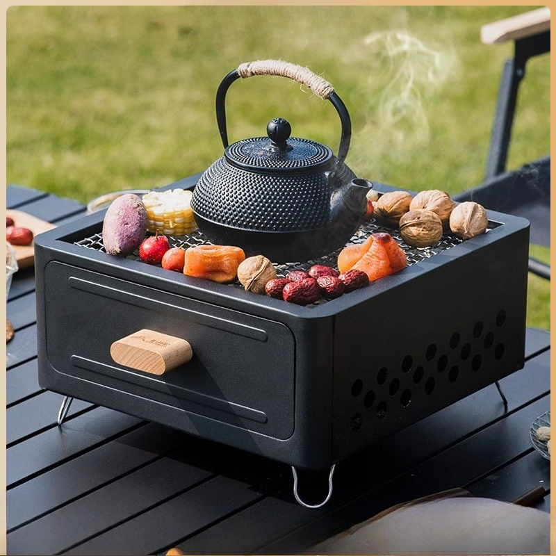Cooking Outdoor Camping - Portable Charcoal BBQ Grill Square Enclosure