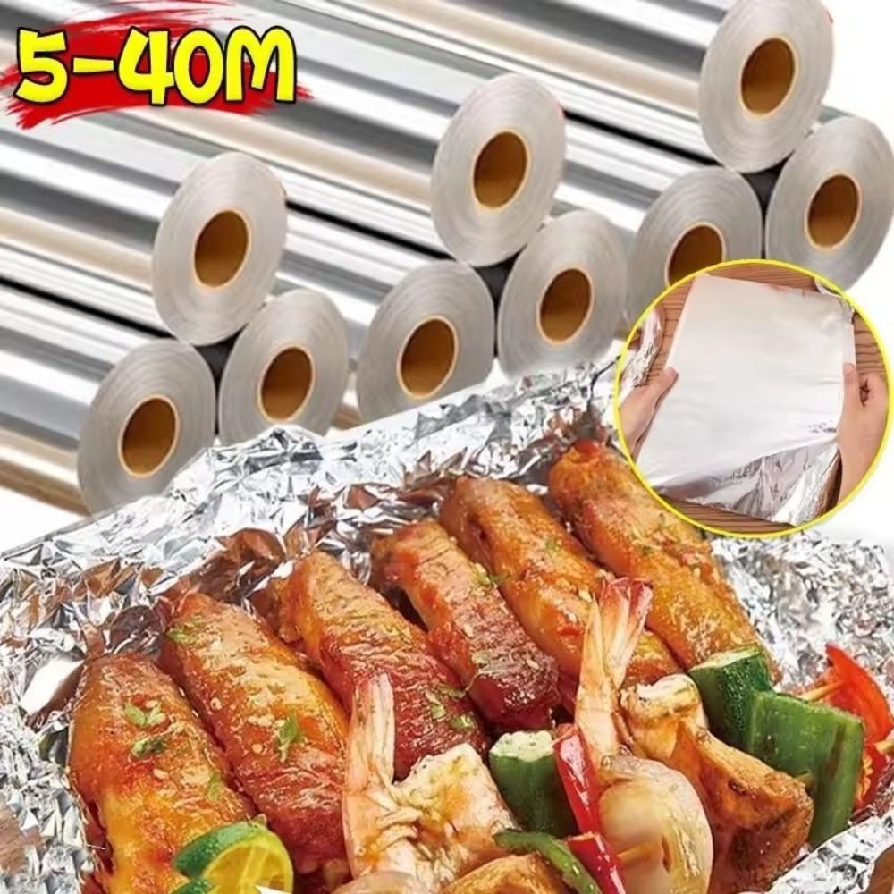 Aluminum Foil Heavy Duty - 5m/10m/20m Disposable Tin Foil Paper Thickened