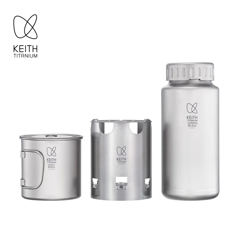 Camping Outdoor Cooking Equipment - KEITH Pure Titanium Nesting Camping Set