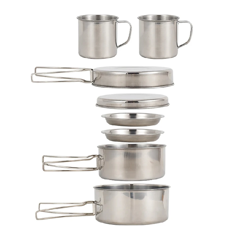 8pcs/Set Camping Cookware Mess - đánh giá và giá Camping Cooking Cup