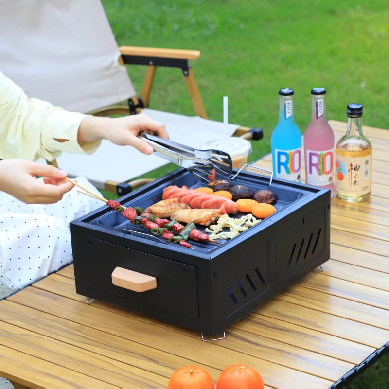 Portable Charcoal BBQ Grill Sq - đánh giá và giá Cooking Outdoor Camping