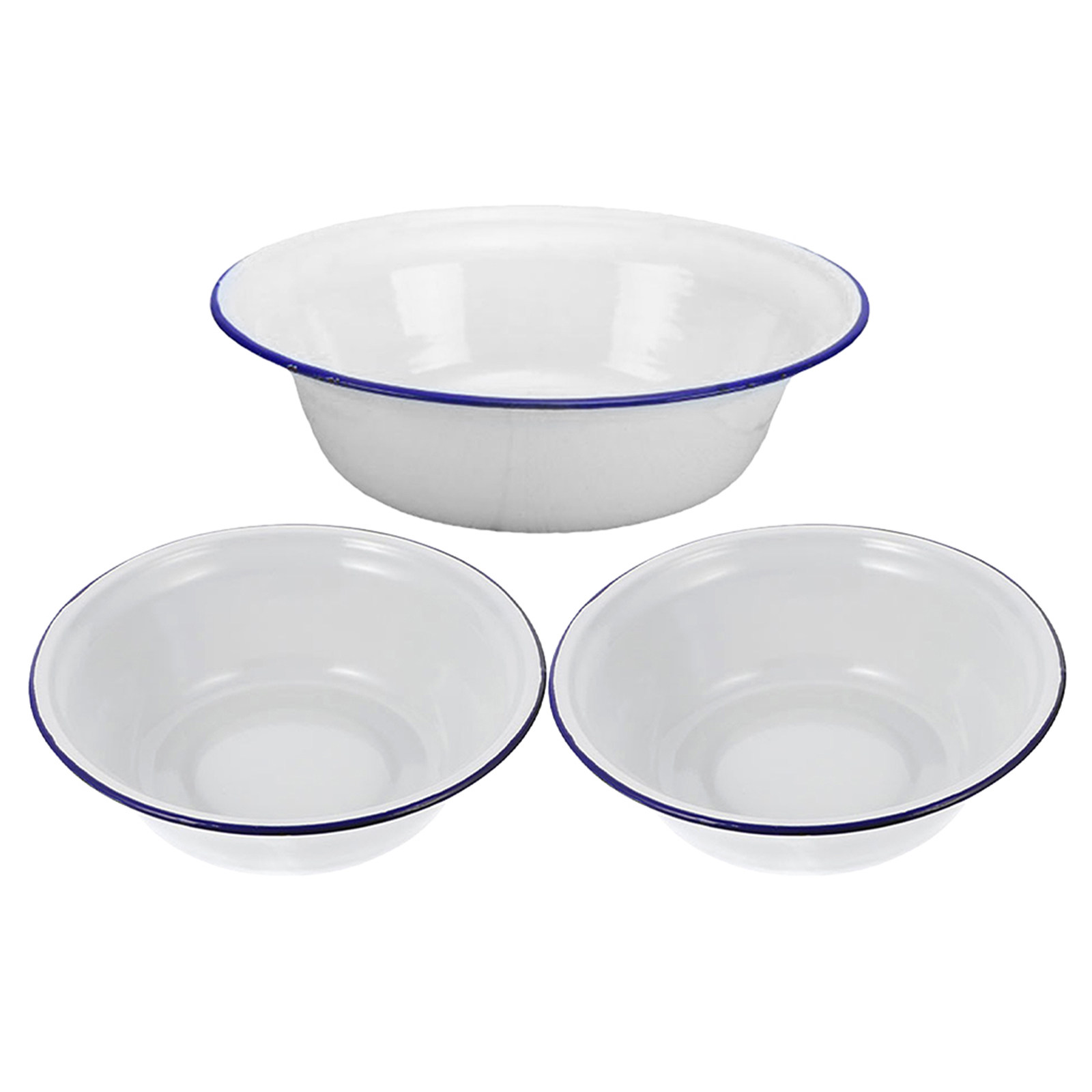3Pcs Enamel Bowl Set Vintage S - đánh giá và giá Vintage Camping Cooking Set
