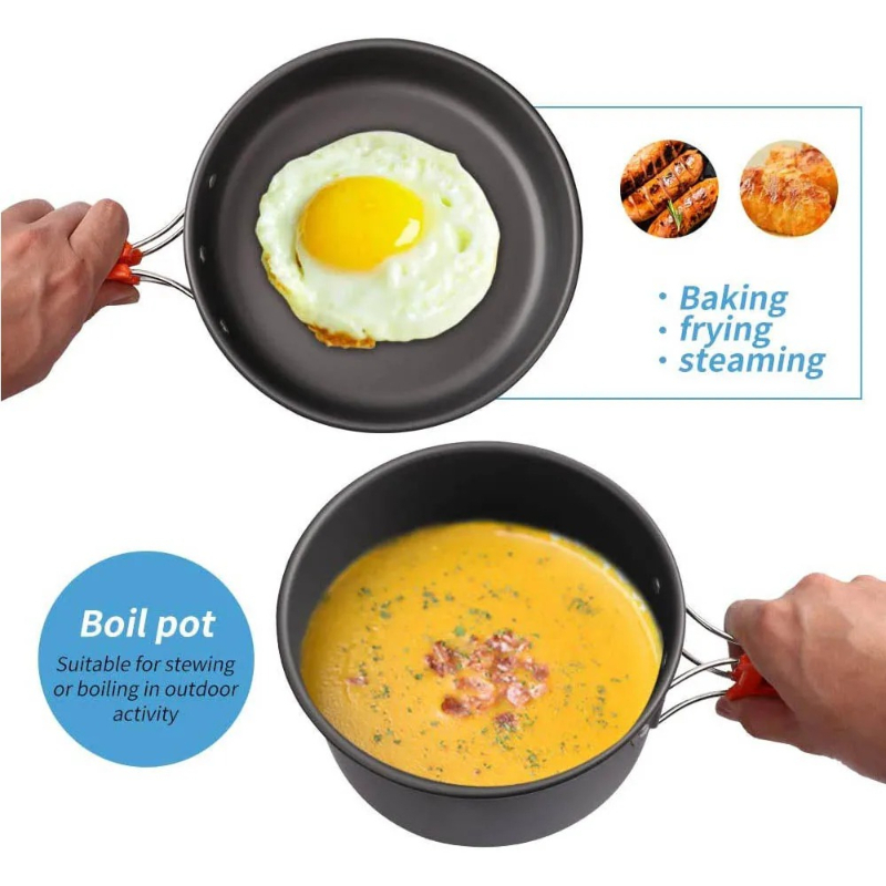 Camping Cooking Set, Outdoor K - đánh giá và giá Camping Cooking Equipment Bag