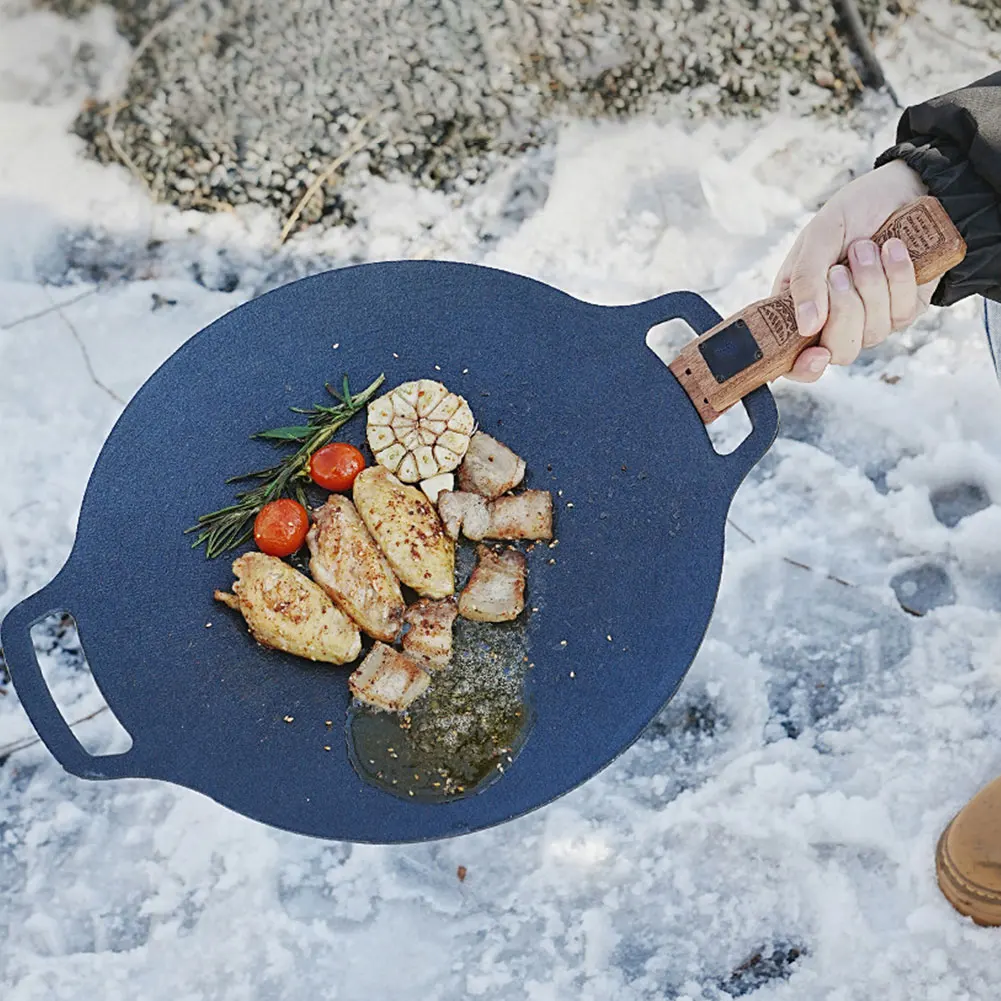 Outdoor Natural Wood Grill Pan - đánh giá và giá Camping Cooking Bowl