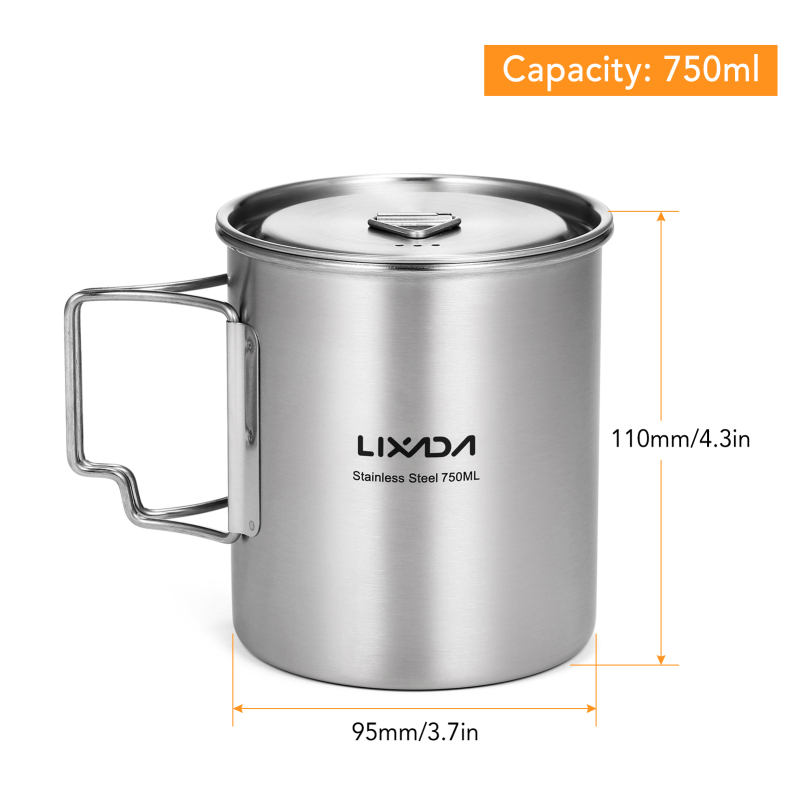 Lixada 750ml Cup Outdoor Stain - đánh giá và giá Camping Cooking Cup