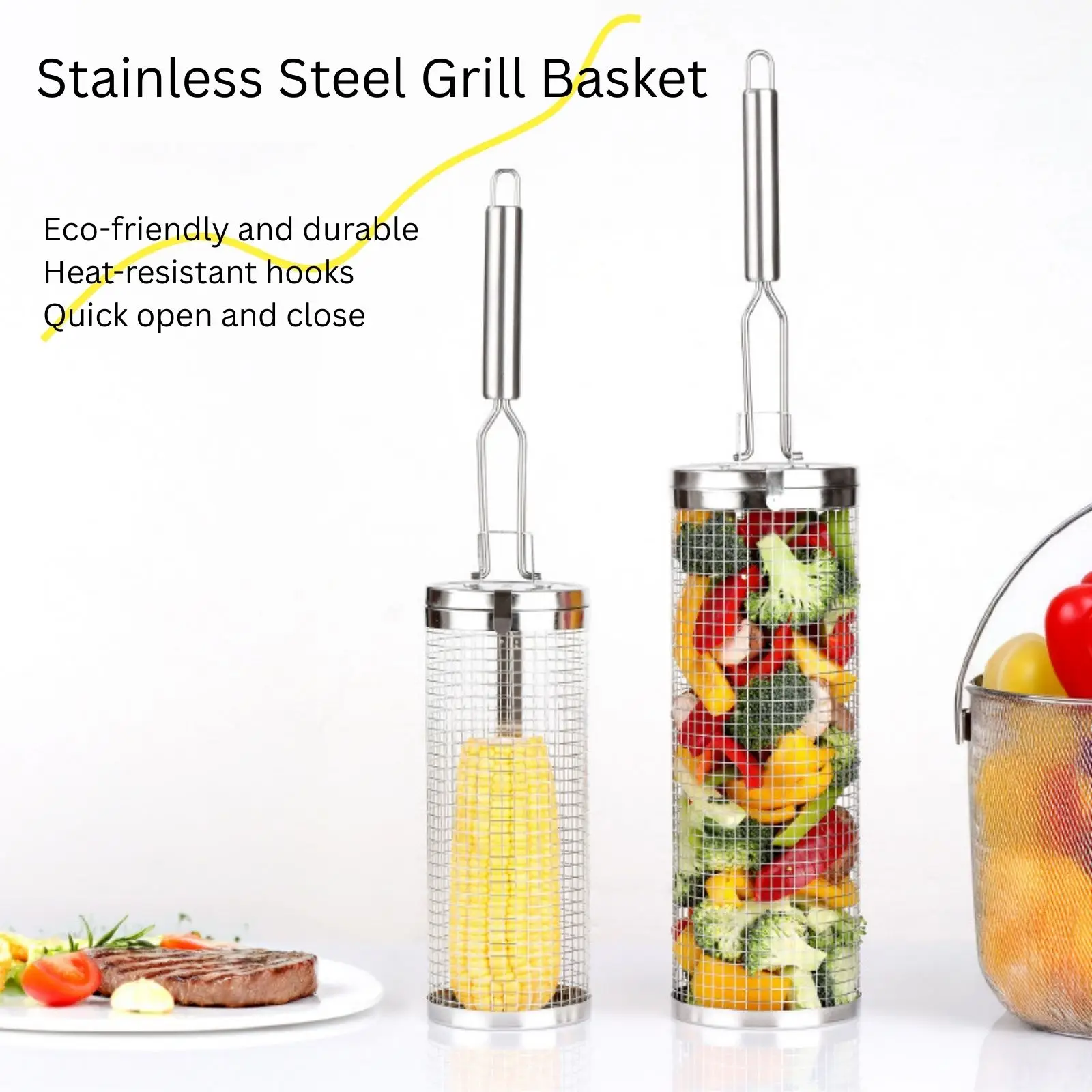 Stainless Steel Rolling Grill  - đánh giá và giá Camping Cooking Vegetables