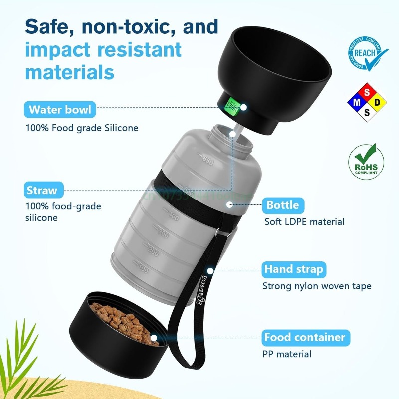 650ML Dog Water Bottle with 15 - đánh giá và giá Camping Cooking Bowl